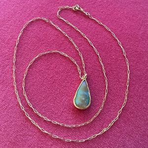 Margery Hirschey 18K gold wrapped opal necklace